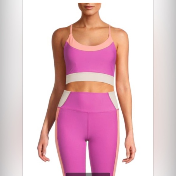 NWT SET SAGE COLLECTIVE Colorblock Sport Bra and Side...